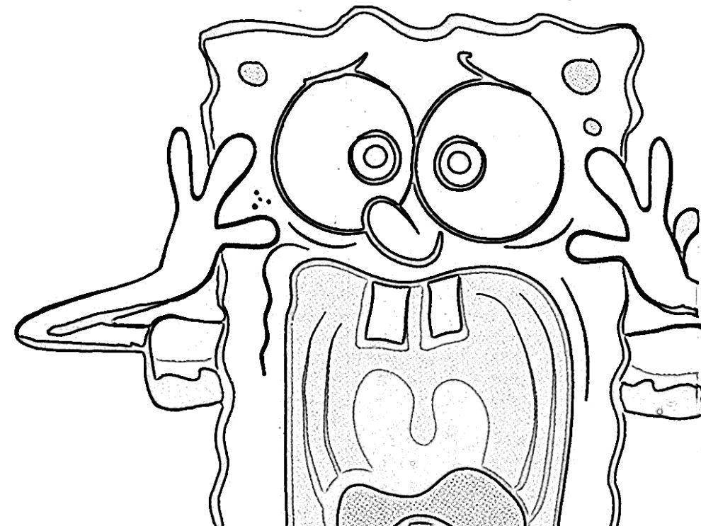 Coloring Scared spongebob. Category Spongebob. Tags:  cartoon, spongebob.