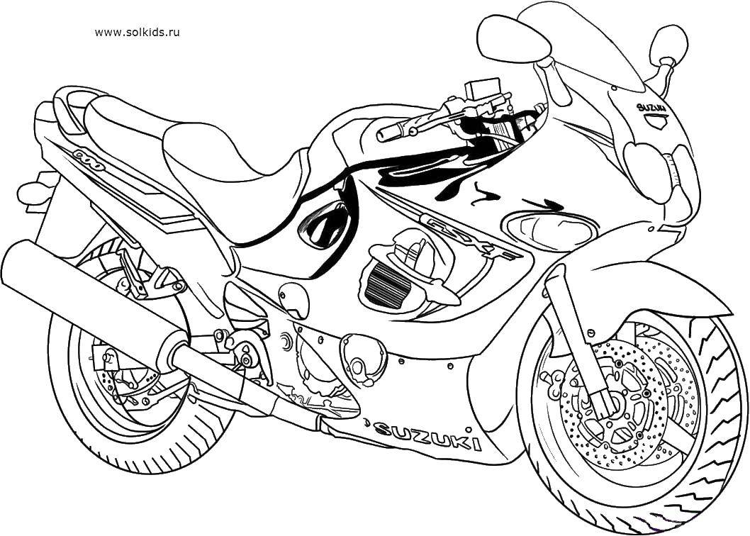 Coloring Motorcycle. Category for boys . Tags:  for boys, transport, motorcycle.