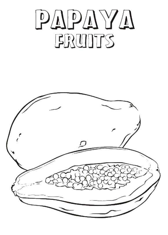Название: Раскраска Папайя. Категория: фрукты. Теги: фрукты.