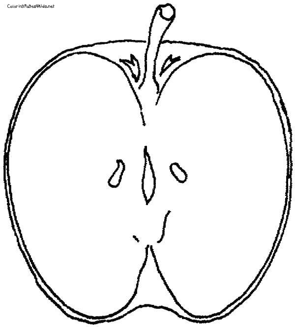 Название: Раскраска Половина яблока. Категория: фрукты. Теги: фрукты, яблоко.