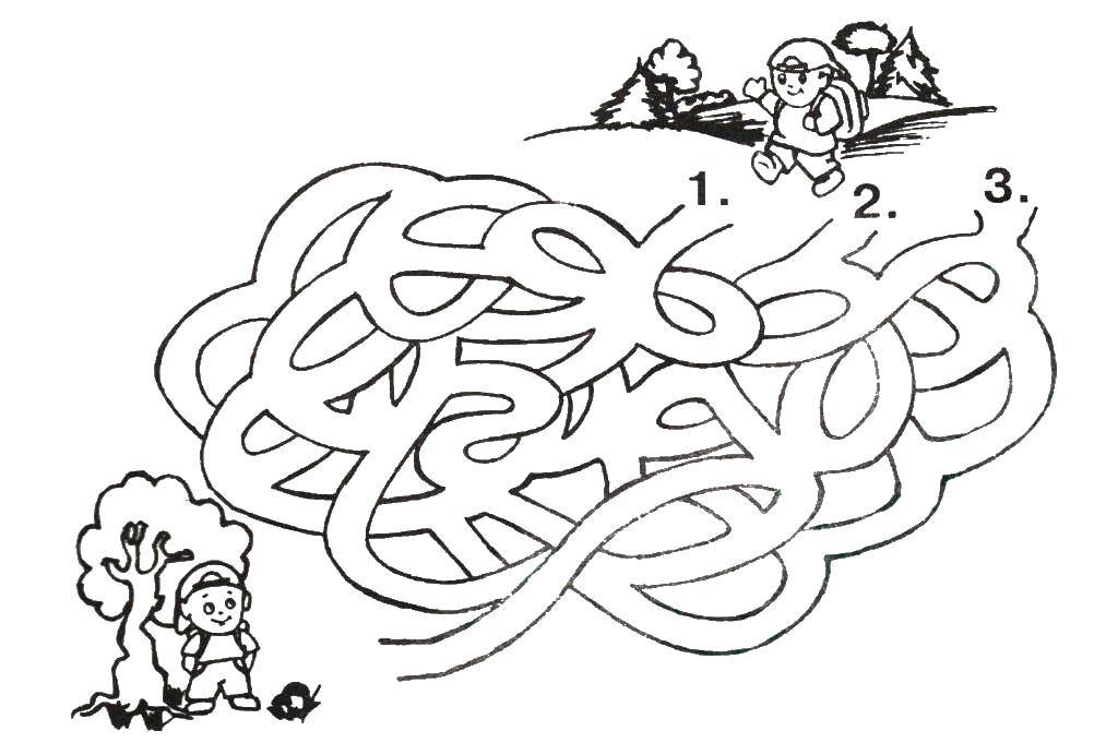 Coloring Help reach other through the maze. Category the labyrinth. Tags:  Maze, logic.