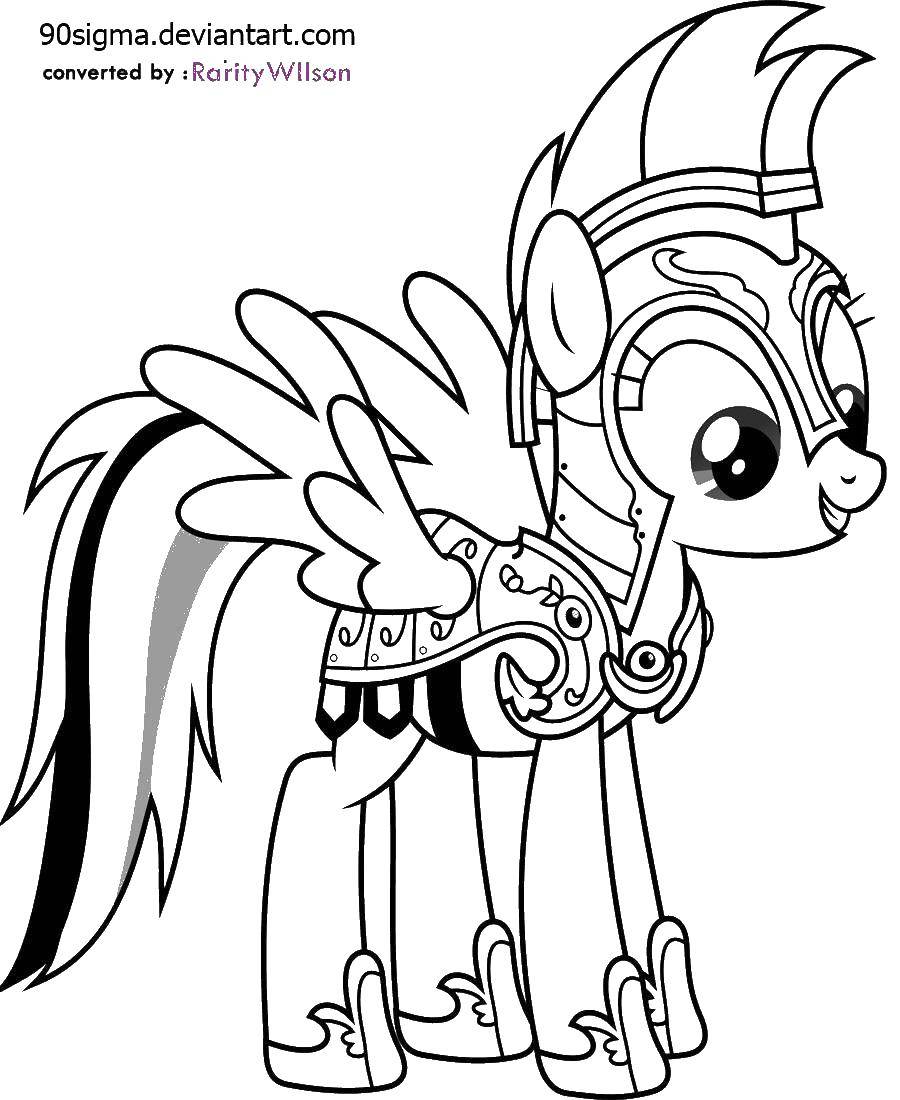 Coloring Pony knight. Category Ponies. Tags:  ponies, horses, horses.