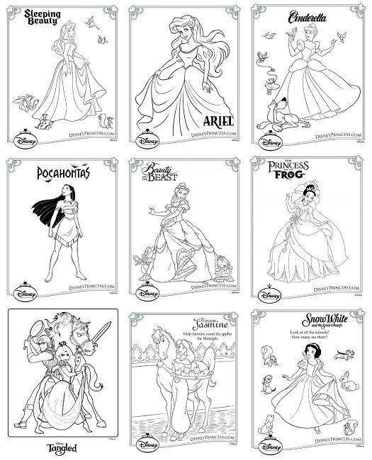 Coloring Different disney Princess. Category Princess. Tags:  Princess, Disney, fairy tales.