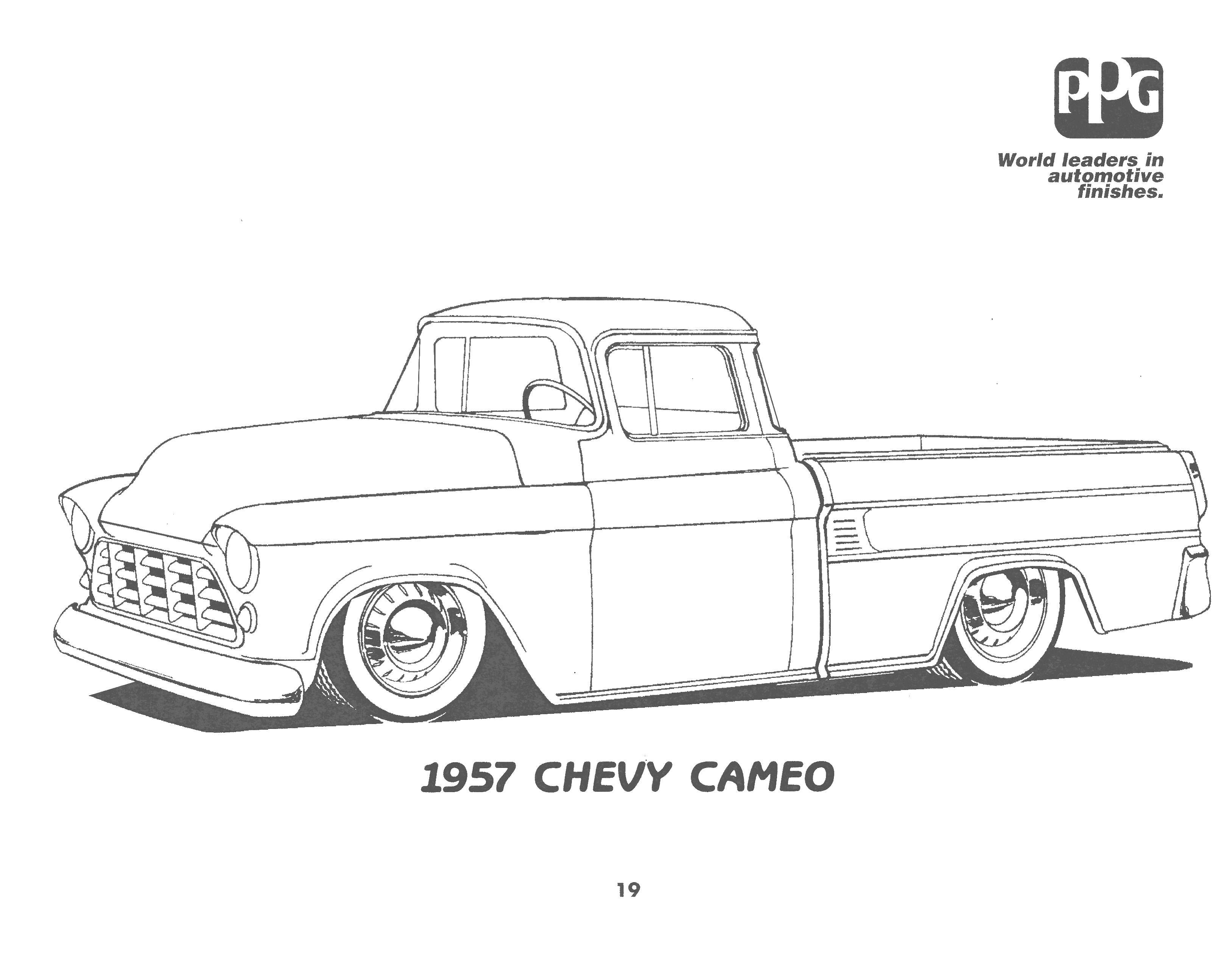 Coloring Chevy cameo. Category Machine . Tags:  cars, trucks, Chevy cameo.