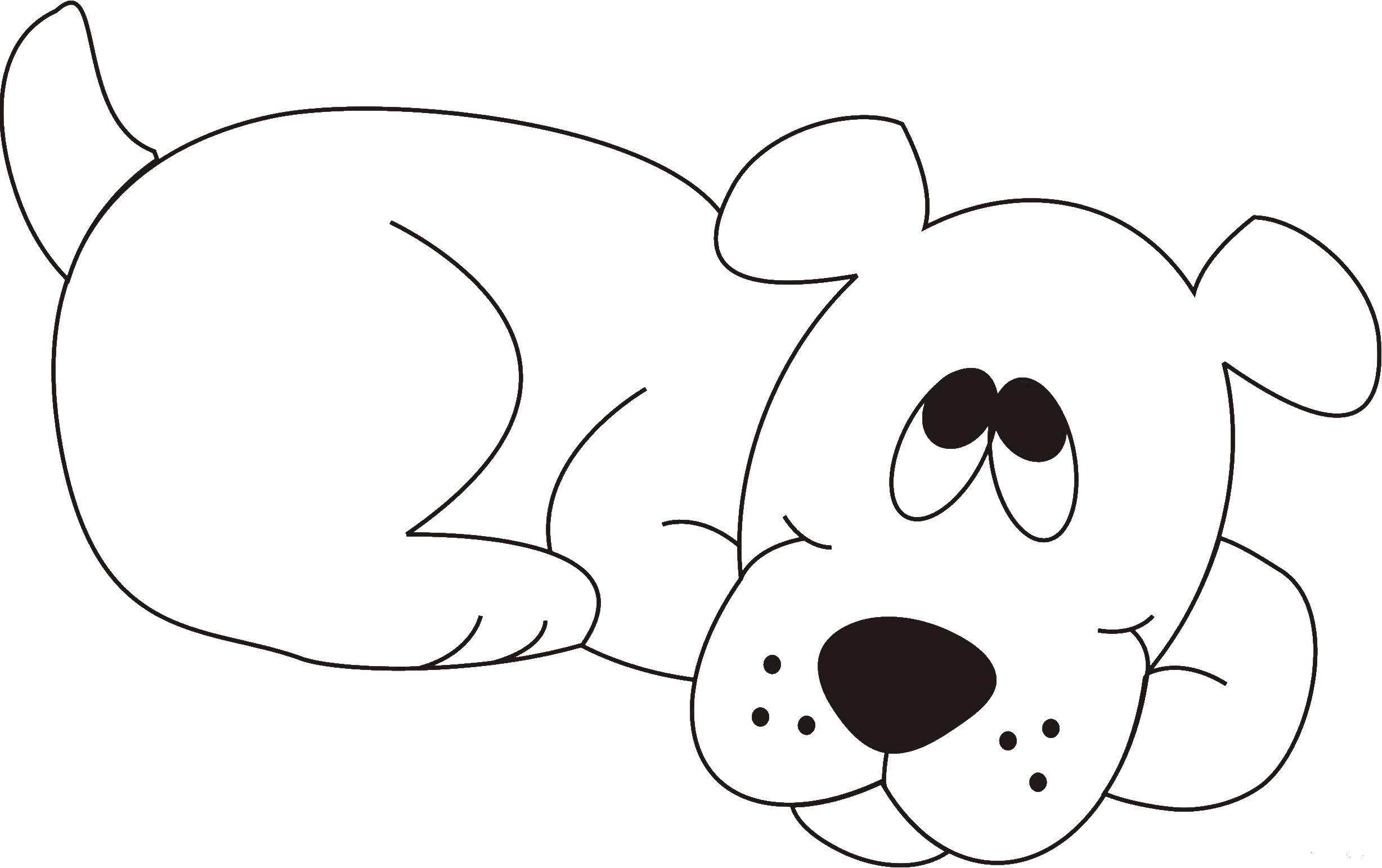 Coloring Dog lies. Category Pets allowed. Tags:  the dog.