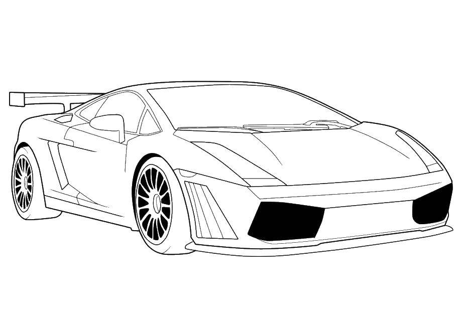Название: Раскраска Спортивный автомобиль ламборджини. Категория: Машины. Теги: машины, автомобили, ламборджини.
