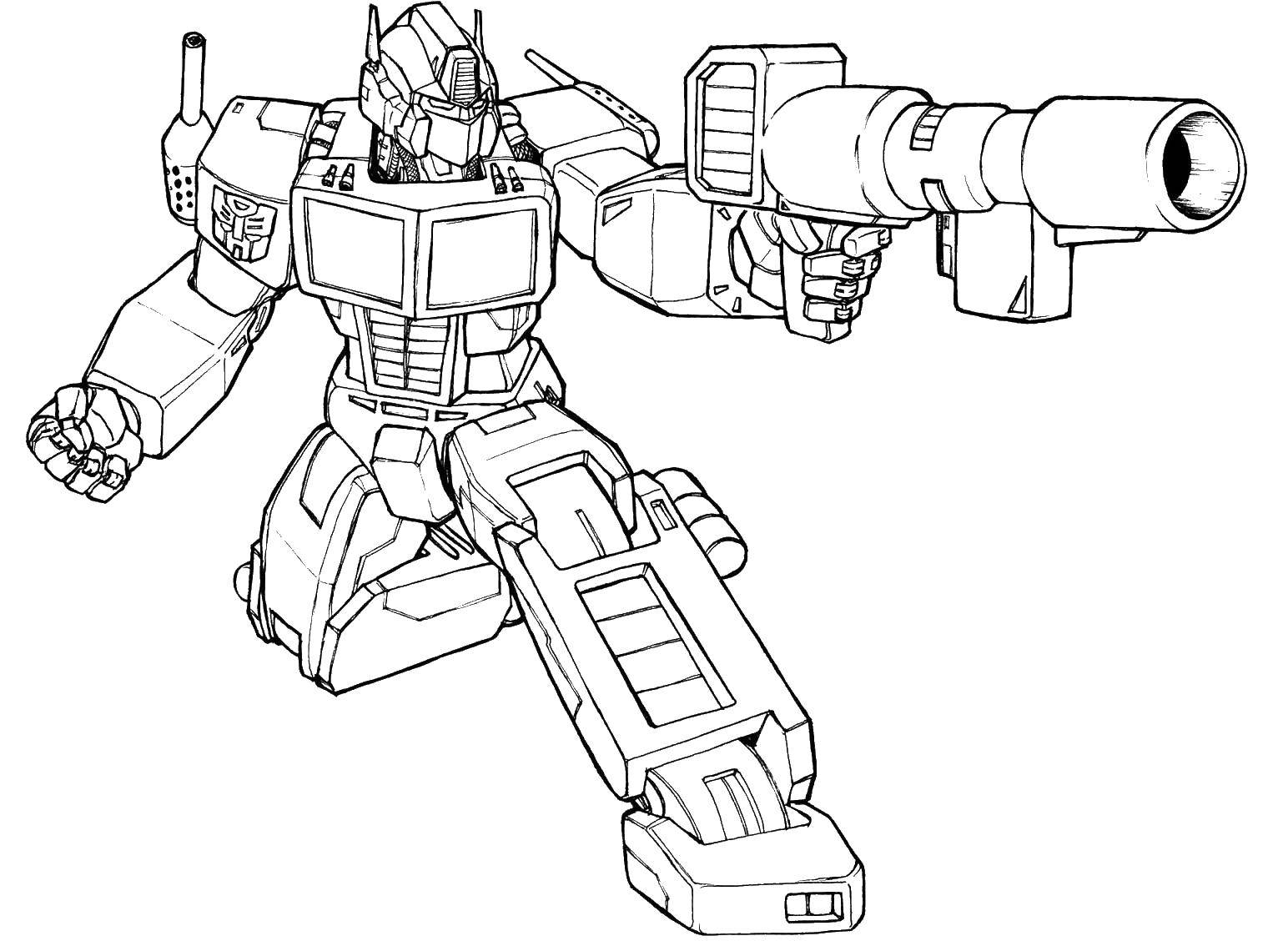 Coloring A transformer with a Blaster. Category transformers. Tags:  for boys , transformers, robots.