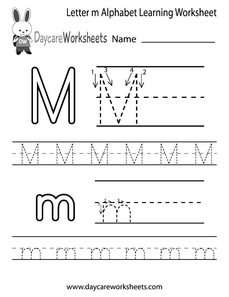 Coloring Learning to write the letter m. Category English worksheets. Tags:  letters, alphabet, English language, M.