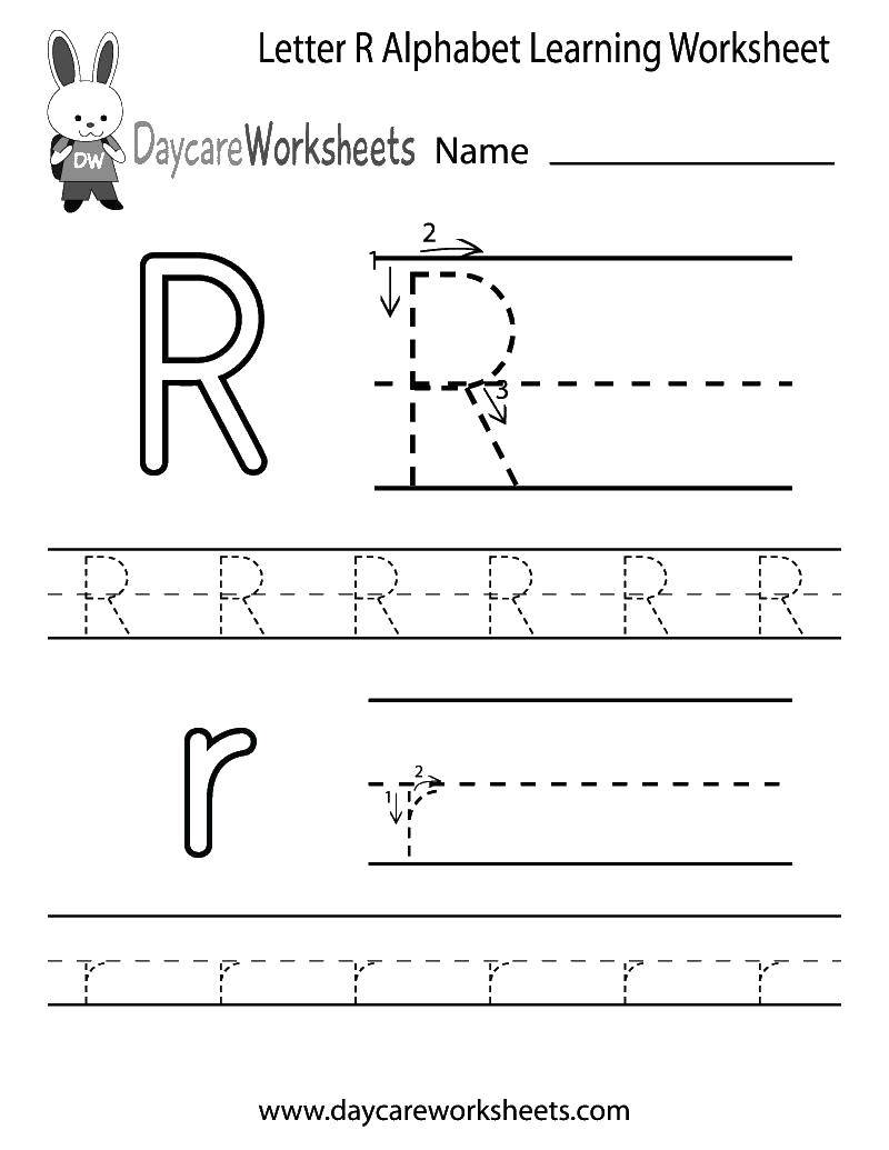 Coloring Learning to write the letter r. Category English worksheets. Tags:  the English alphabet , letters, .