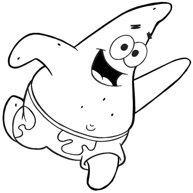 Coloring Funny Patrick. Category Spongebob. Tags:  the spongebob, Patrick, cartoons.