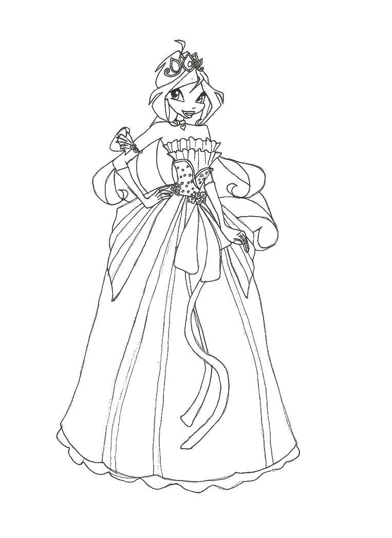 Опис: розмальовки  Бальна сукня блум. Категорія: Вінкс. Теги:  Персонаж з мультфільму, Winx.
