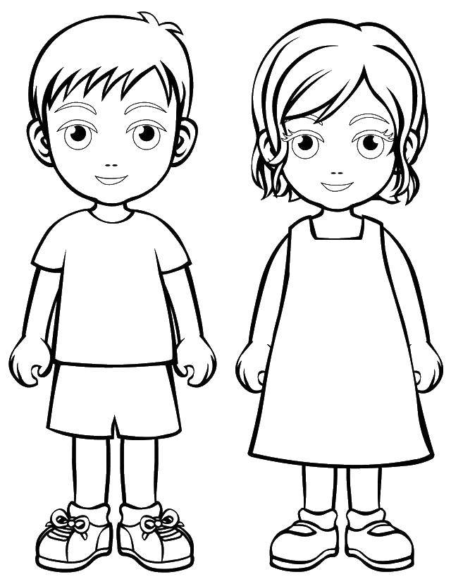 Опис: розмальовки  Маленькі хлопчик і дівчинка. Категорія: діти. Теги:  діти, хлопчик, дівчинка.