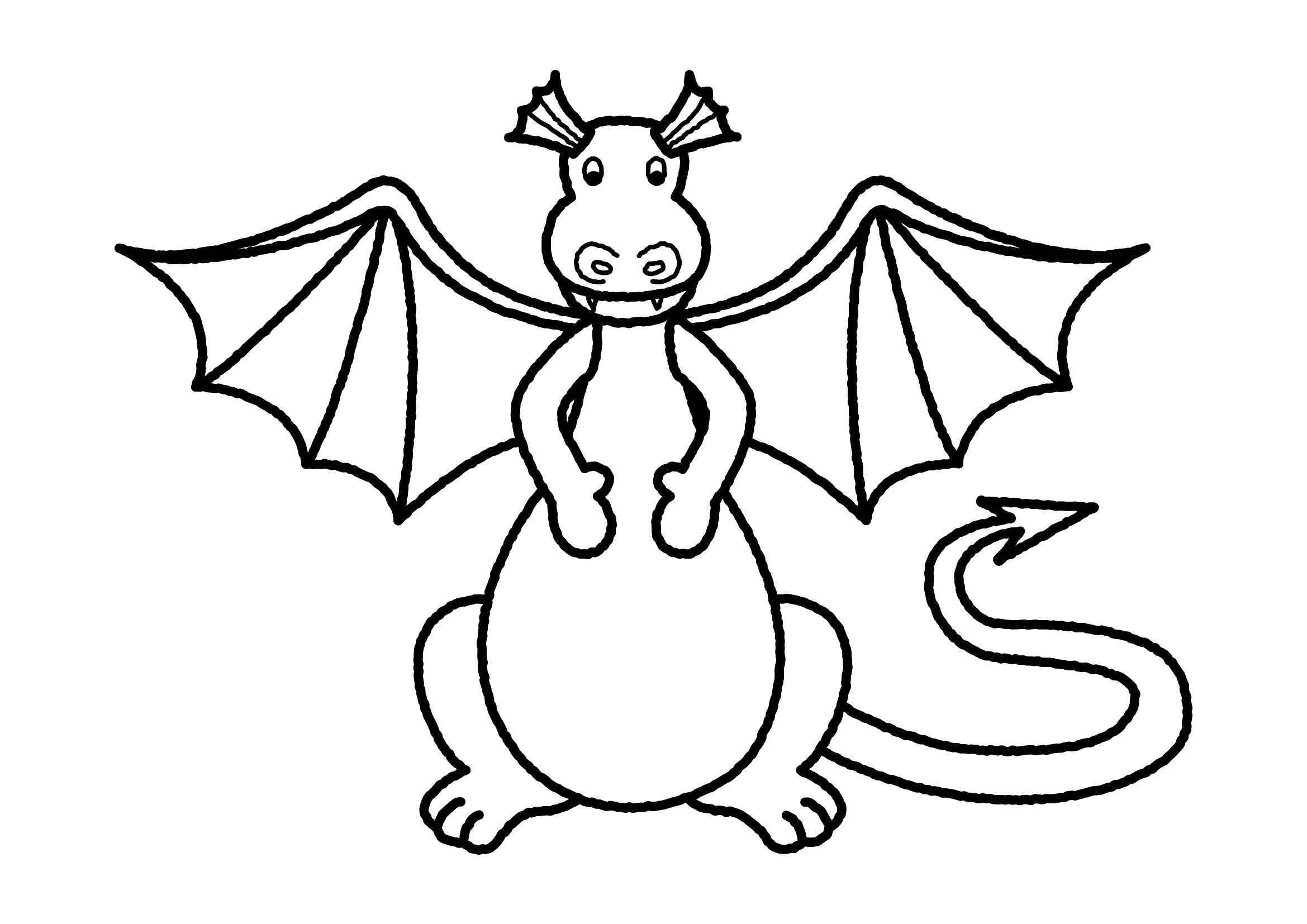 Розмальовки  Маленький дракончик. Завантажити розмальовку дракони, крила, дракончики.  Роздрукувати ,Дракони,