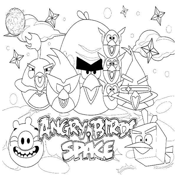 Coloring Angry bird in space. Category games. Tags:  game angry bird, birds.