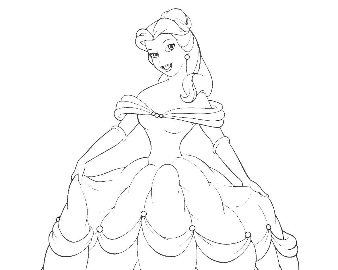 Coloring Belle. Category Disney coloring pages. Tags:  Beauty and the Beast, Disney, Belle.