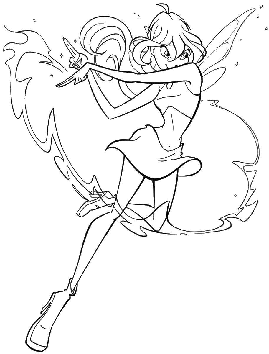 Coloring Bloom with a fiery dragon punch. Category Winx. Tags:  bloom, fairy, .