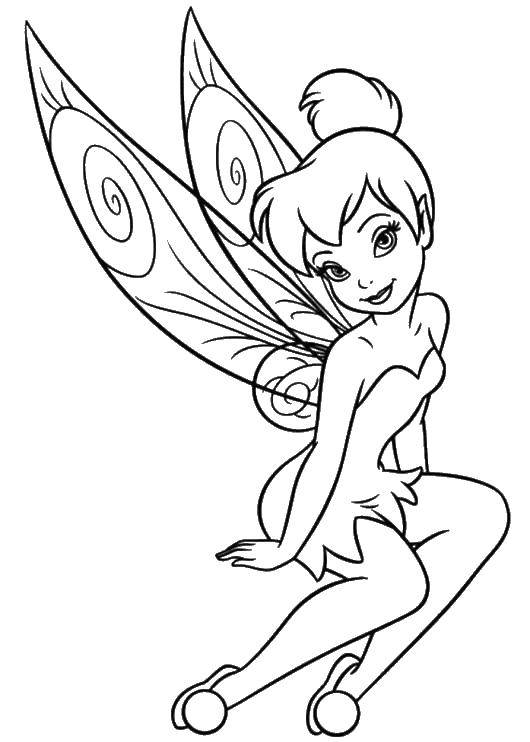 Раскраски Феи (Tinker Bell) Фея Динь (Тинкер Белл) Fairies coloring pages скачать