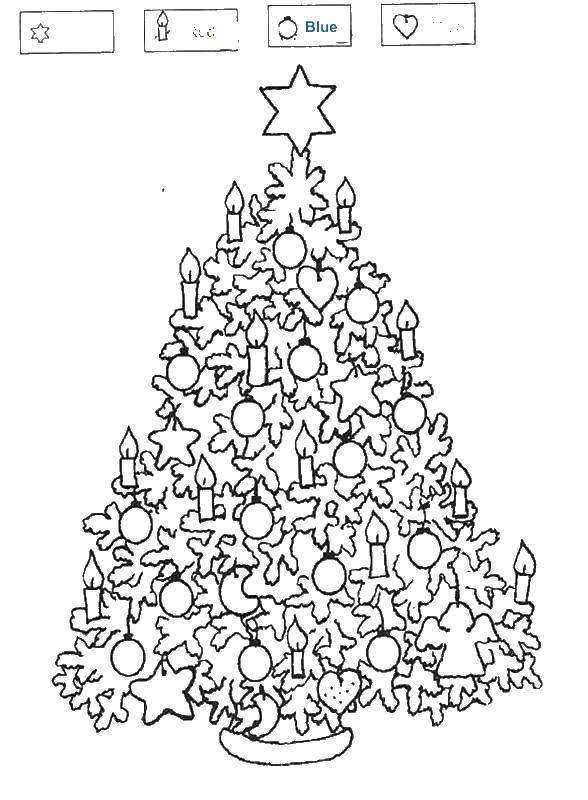 Название: Раскраска Красивая рождественская елка. Категория: Рождество. Теги: рождество, елка, игрушки.