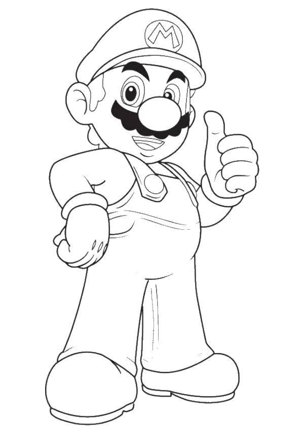 Название: Раскраска Марио.. Категория: Персонаж из игры. Теги: игры, Марио, сега, Супер Марио.