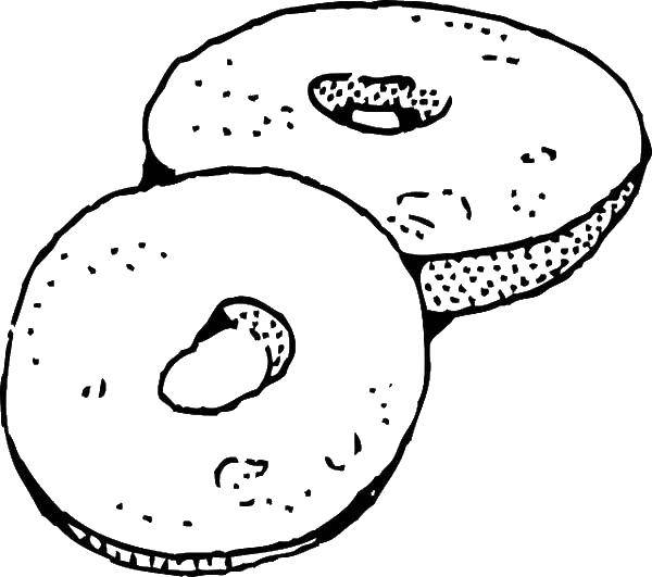 Coloring Donuts. Category the food. Tags:  food, donuts, rolls.