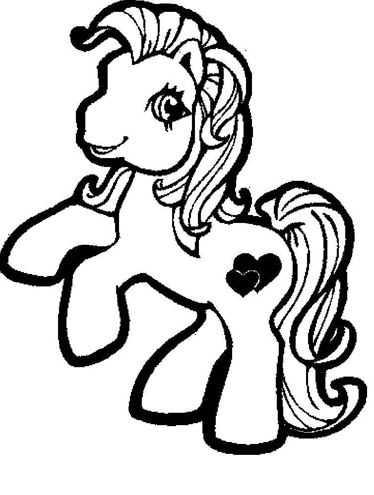 Название: Раскраска Пони с сердечками. Категория: Для девочек. Теги: для девочек, пони, сердечки.