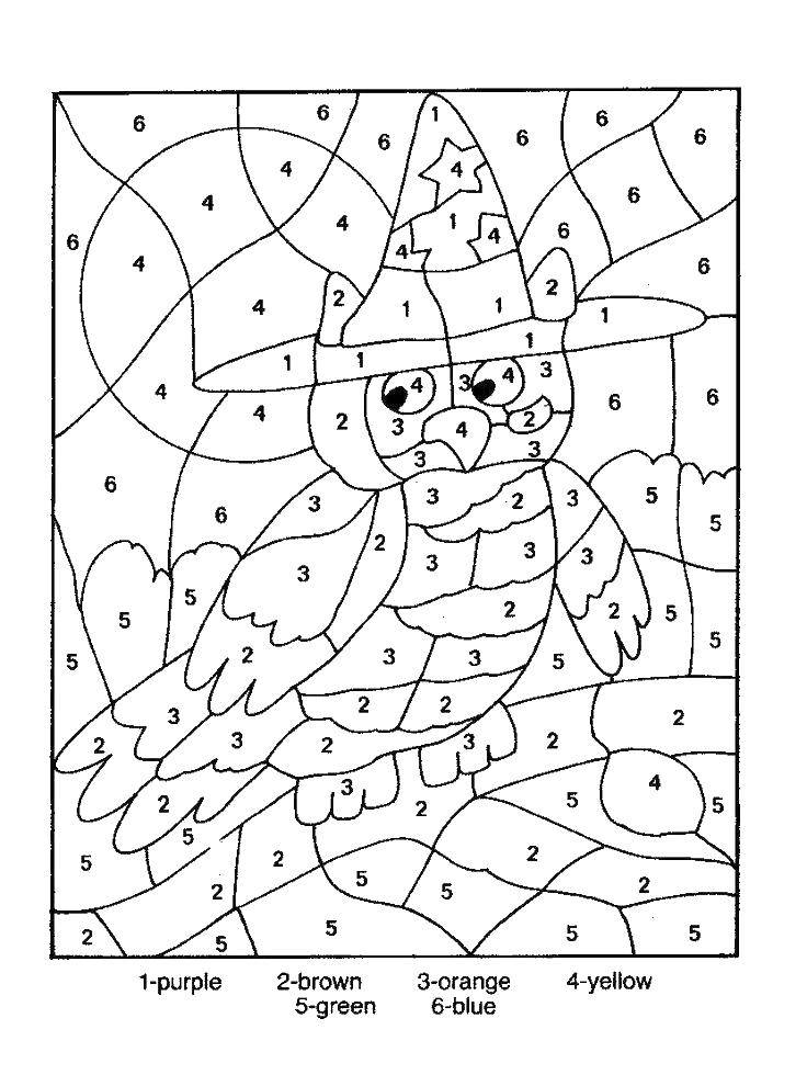 Coloring Colour the owl by numbers. Category That number. Tags:  numbers, owl, birds.