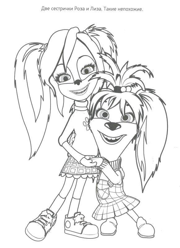 Coloring Rose and Lisa. Category Jackson. Tags:  Barboskiny, cartoon character.