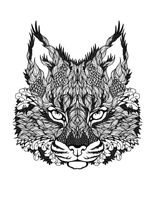 Coloring Lynx. Category patterns. Tags:  patterns, lynx, animals.