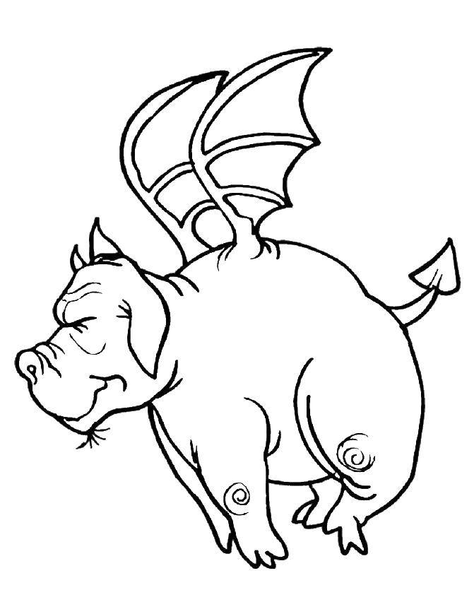 Coloring Dog dragon. Category Dragons. Tags:  dragons, dogs.