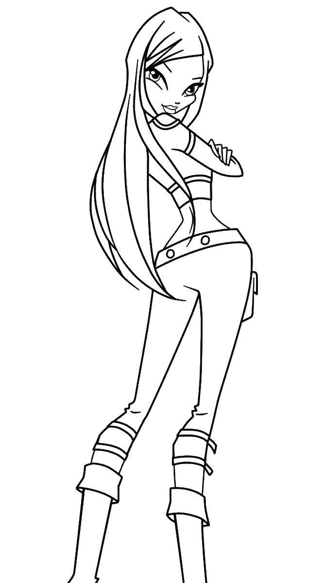 Coloring Stella in normal clothes. Category Winx. Tags:  Character cartoon, Winx.