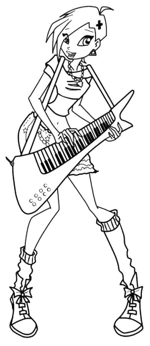 Coloring Techno musician. Category Winx. Tags:  Character cartoon, Winx.