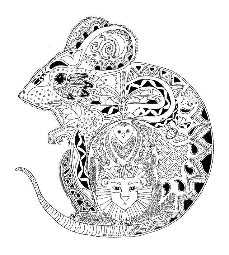 Coloring Patterned rat. Category patterns. Tags:  Patterns, animals.