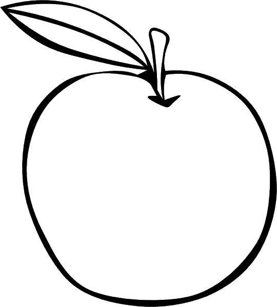 Название: Раскраска Яблочко с листиком. Категория: Фрукты. Теги: фрукты, яблоки.