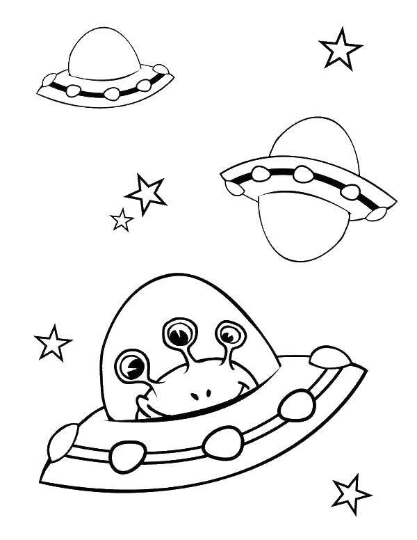 Опис: розмальовки  Три літаючі тарілки. Категорія: Літаючі тарілки. Теги:  Космос, інопланетяни, зірки.