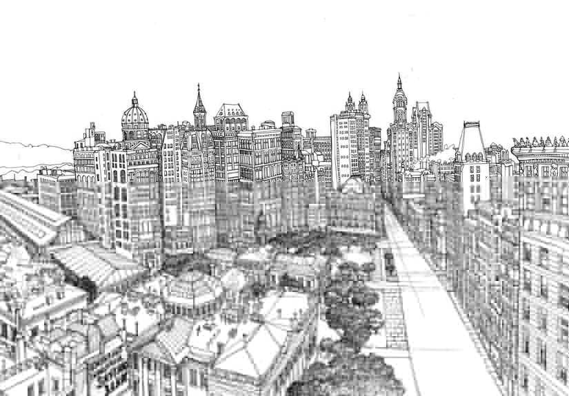 Опис: розмальовки  Високо поверхові будинки. Категорія: Місто. Теги:  місто, будинок.