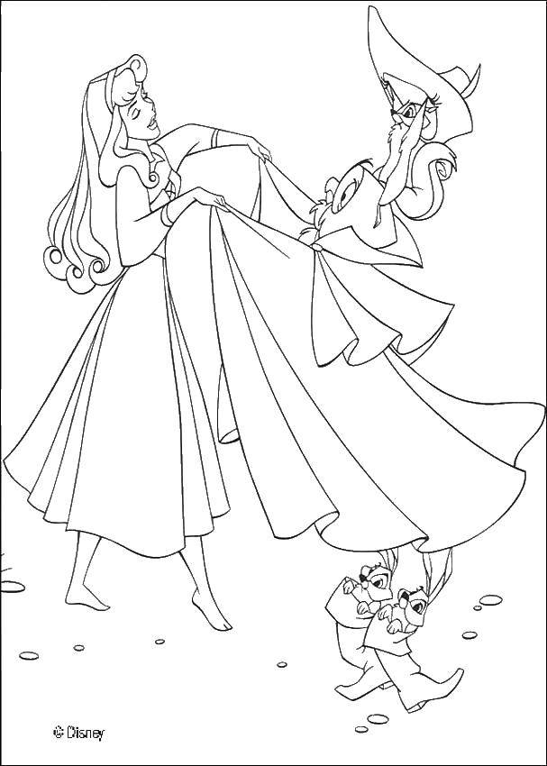 Coloring Squirrel and owl by Aurora. Category Disney coloring pages. Tags:  Sleeping beauty, Disney.