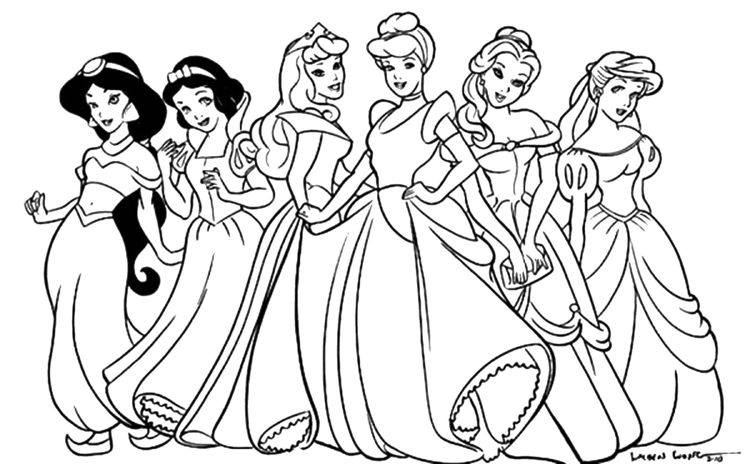 Coloring Shallow Princess types of disney. Category Disney coloring pages. Tags:  Disney, Princess.