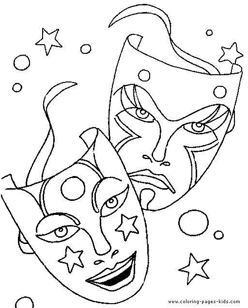 Coloring Good and evil mask. Category Masks . Tags:  Masquerade, mask.