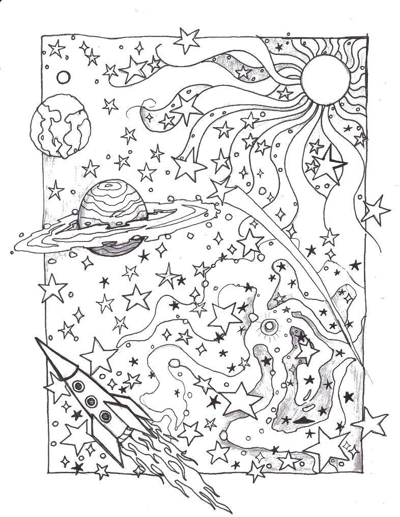 Coloring Space world. Category Space. Tags:  Space, planet, universe, Galaxy.