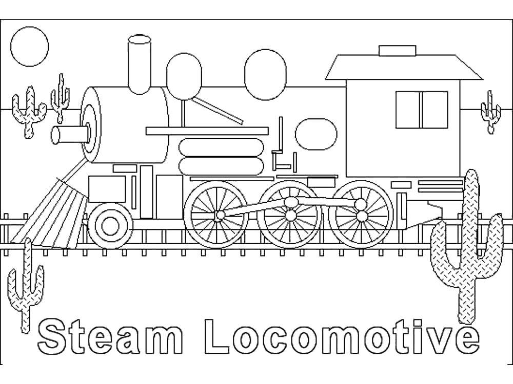 Coloring Locomotive. Category train. Tags:  The train, rails.