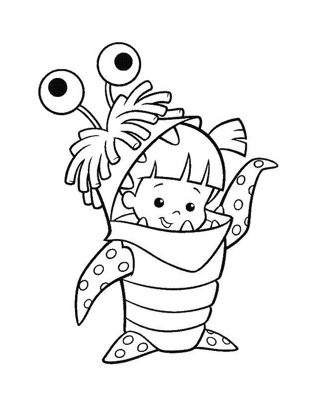 Coloring Baby BU. Category coloring monsters Inc. Tags:  Baby , Boo, monsters Inc.
