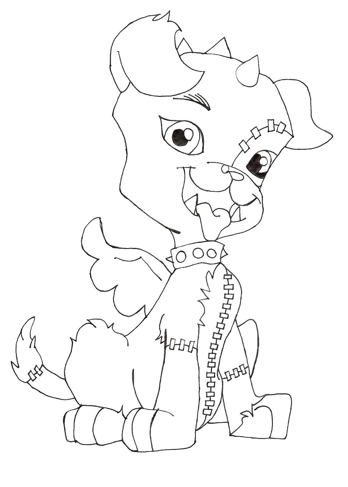 Coloring Pet Frankie watzit. Category Monster high. Tags:  Monster high, pet, Frankie, watzit.