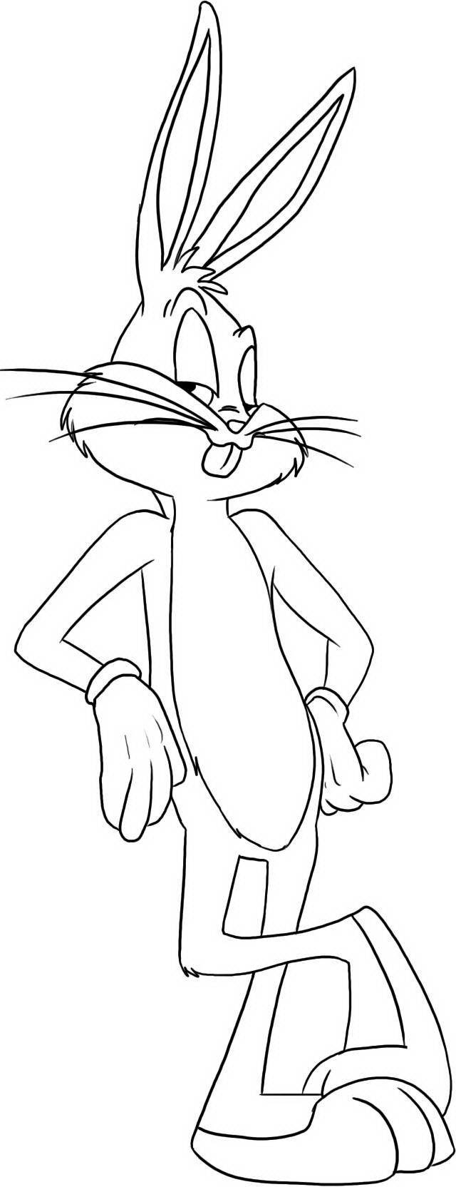 Coloring Figure of a hare bugs Bunny. Category Pets allowed. Tags:  cartoon rabbit.