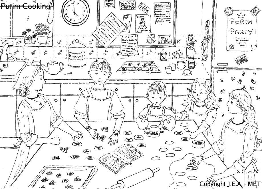 Coloring Family cooking. Category Cooking. Tags:  Family, parents, children.
