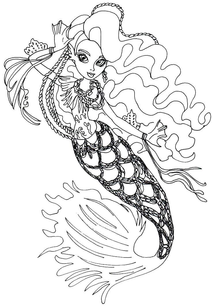 Coloring Sirena von Boo. Category Monster high. Tags:  Siren Von Boo, Monster high.