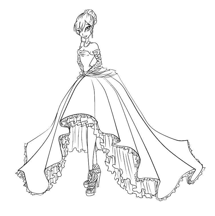 Coloring Bloom in the ballroom dress. Category Winx. Tags:  ball gowns, bloom.