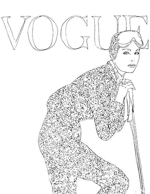 Coloring Cover girl. Category coloring for adults. Tags:  girl, model.
