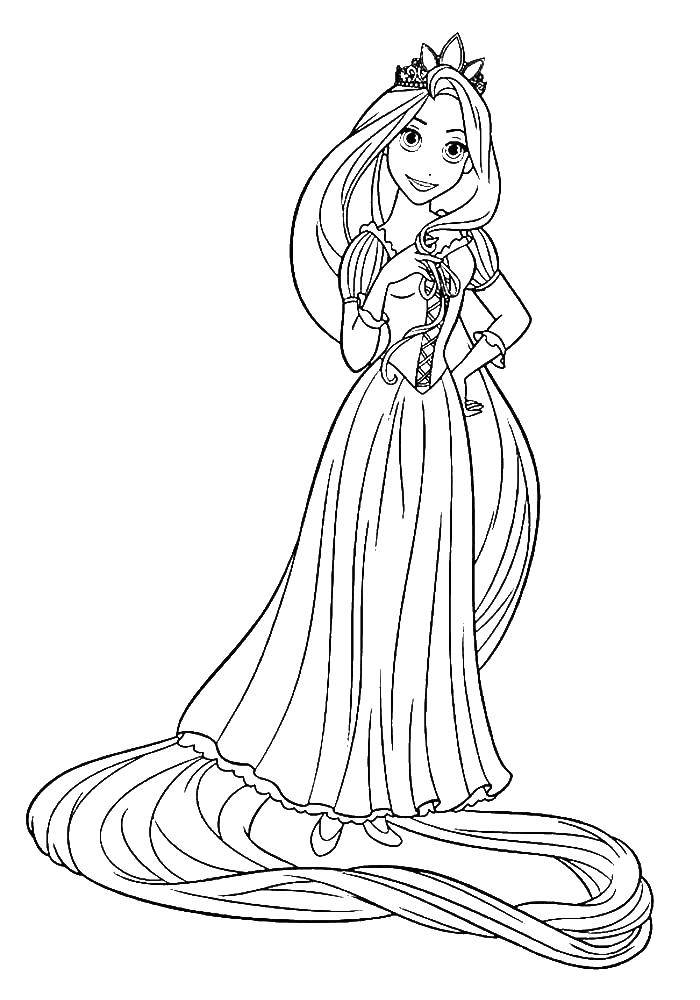 Coloring Long-haired beauty Rapunzel. Category coloring pages Rapunzel tangled. Tags:  Disney, Rapunzel.
