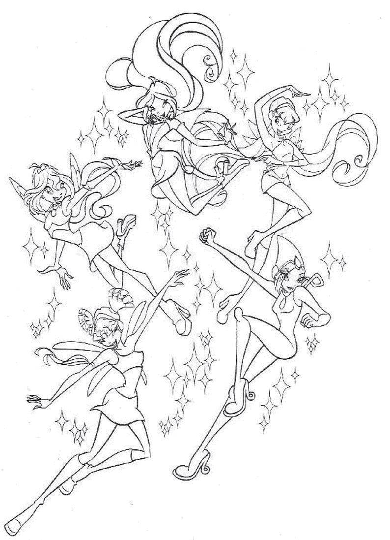 Coloring Fairies from winx club. Category fairies. Tags:  Character cartoon, Winx.