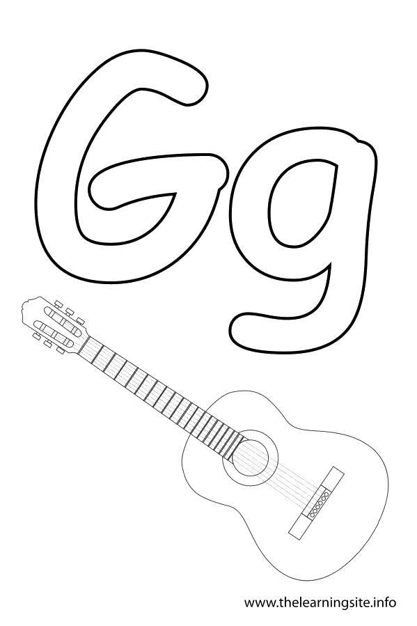 Coloring Guitar g. Category English. Tags:  The alphabet, letters, words.